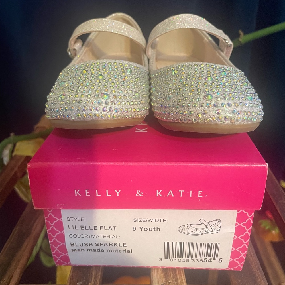 Kelly & Katie Glittery Blush Kids Dress Shoes